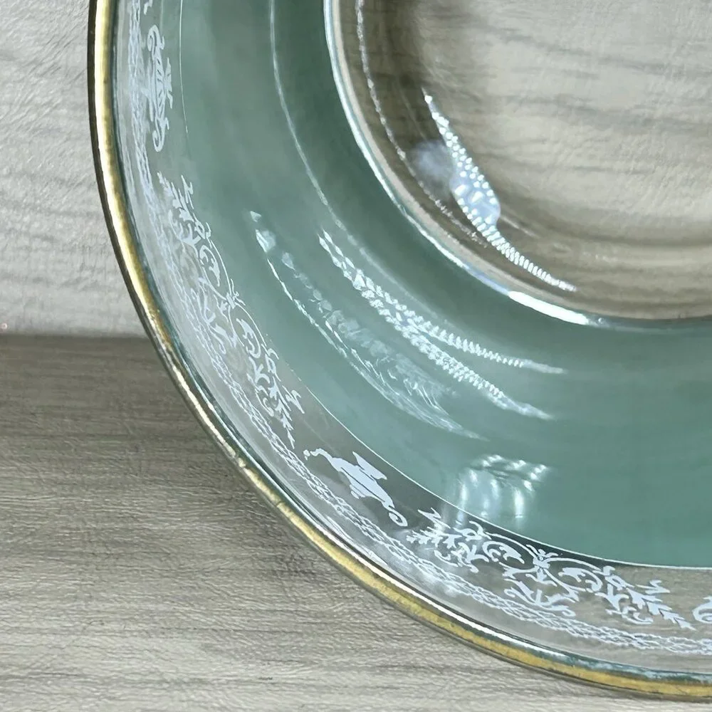 Vintage Jeanette Hellenic Green Ice Bucket Wedgwood Jasperware Style